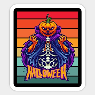 Halloween Scary Pumpkin Head Sticker